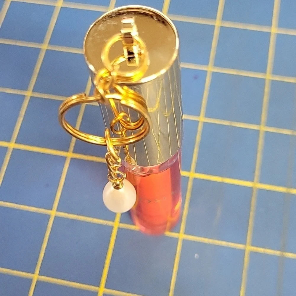 XOXO Juicy Cherry Lip Gloss with Gold & Pearl Keychain New